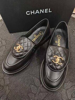 Chanel Women's Black Loafers